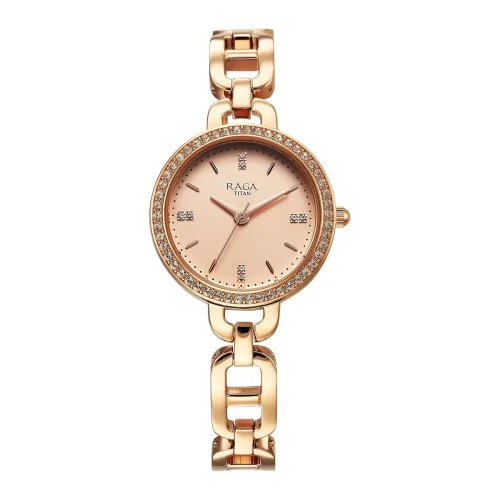 Image of Titan Raga Rose Gold Dial Analog Watch for Women-95305Wm01