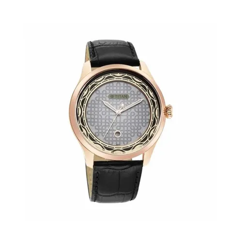 Image of Titan Regalia Wedding Grey Dial Quartz Multifunction Leather Strap Watch