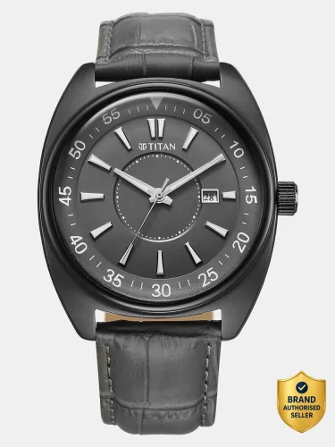 Image of Titan Tonneau Titan Tonneau Quartz Anthracite Shaped Dial Men's Watch / Analog