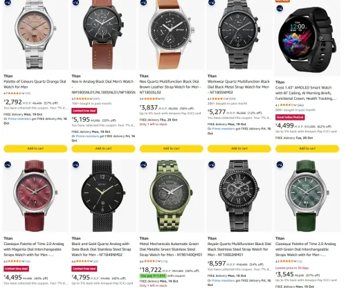 Image of Titan Watches at minimum 60% Discount