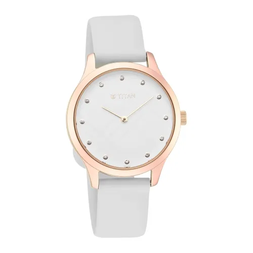 Image of Titan Women White Dial Rubber Watch