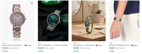 Image of Titan Women's Wrist Watches at minimum 50% Discount