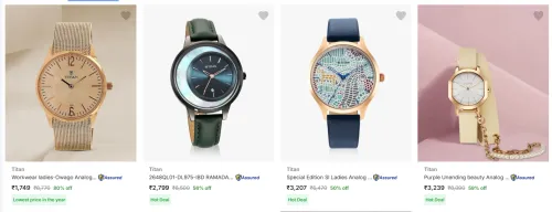 Image of Titan Women's Wrist Watches upto 80% Discount