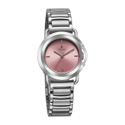 Titan Work Mode Ph I Plain 3 Hands Steel Colour Round Dial Silver 