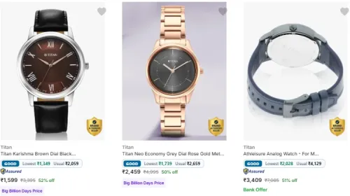 Image of Titan Wrist Watches at minimum 52% Discount