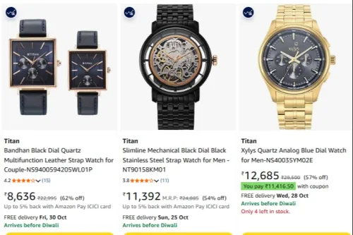 Image of Titan Wrist Watches at minimum 62% Discount