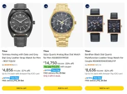 Titan Wrist Watches at minimum 62% Discount