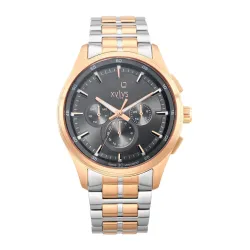 Titan Xylys Quartz Multifunction Grey Dial Stainless Steel Strap Watch for Men-NS40035KM01E