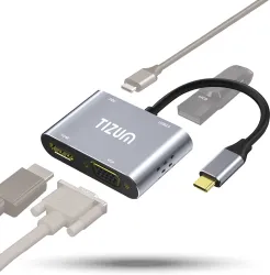 Tizum USB Hub USB Extension Hub, 4-in-1 Portable Multiport Adapter