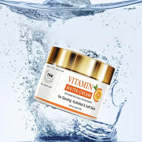 Image of TNW-THE NATURAL WASH Brightening Moisturiser, Serum Gel, Infused with Vitamin C & Orange Peel Extract, Niacinamide & Hya