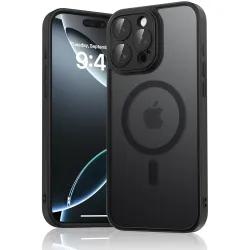 Tobfit Magnetic Case for iPhone 16 Pro Max Compatible with Mag Safe, Translucent Matte Back Slim Shockproof Phone Cover for iPhone 16 Pro Max