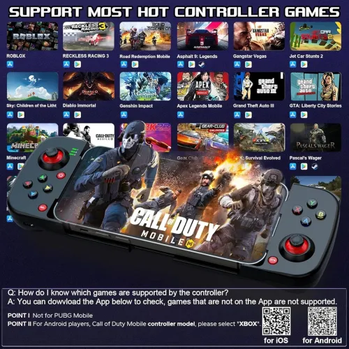 Image of Tobo Mobile Game Controller Gamepad for Phone OS Android PC: Works with Phone 15/14/13/12/11/X, iPad