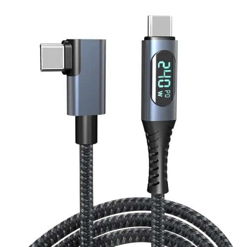 Image of Tobo 240W Usb 4 Cable,3.9Ft Right Angle Usb C Cable With Led Display,Supports 8K@60Hz,Max 40Gbps Data Transfer Fast Char