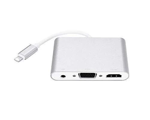Image of Tobo Latest 4 in 1 HDMI /VGA /Audio /AV Converter Compatible with i-Phon Xs MAX XR X 8 7 6 Plus i-Paid Mini Air Pro to T