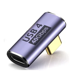 Tobo Right Angle USB C Adapter, 40Gbps Extender Support 8K Video Display 100W Charging for USB4, Mobile Phone (TD-940CC, Pack-of-1)