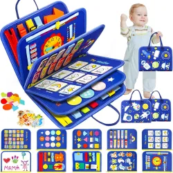 Toddler Busy Board, Montessori Toys for Boys, Sensory Board Birthday Gifts