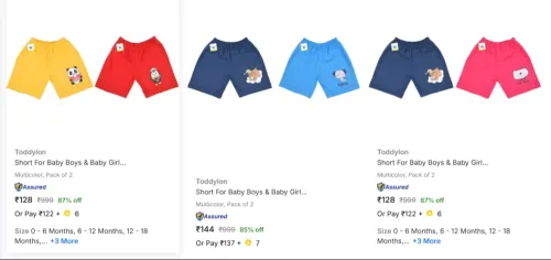Image of Toddylon Short Boys & Girls Upto 87% Discount