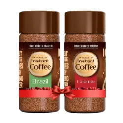 Toffee Coffee Roasters Instant Coffee 50 gm Each - Pack of 2, Columbia & Brazil Instant Coffee |
