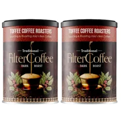 Toffee Coffee Roasters | Pack of 2 x 200gm (400gms) South Indian Filter Coffee | As Seen On Shark Tank | Specialty Blend