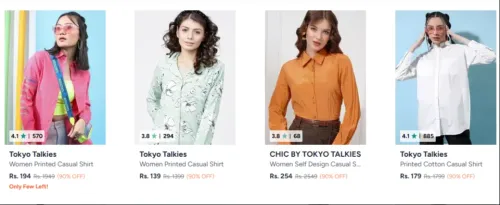 Image of Tokiyo Talkies Women shirt upto 90% Discount