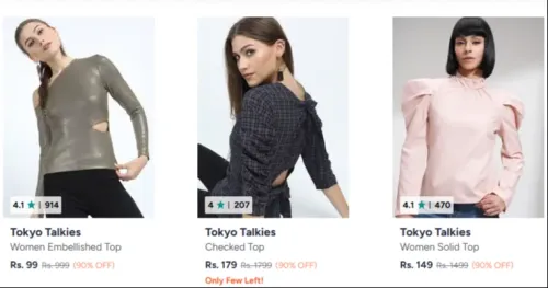 Image of Tokiyo Talkies Women Top upto 90% Discount