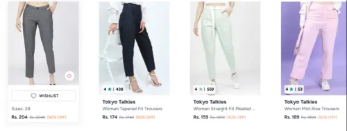 Image of Tokiyo Talkies Women Trouser upto 90% Discount