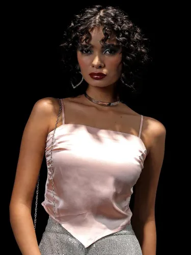 Image of Tokyo Talkies Casual Sleeveless Solid Women Pink Top