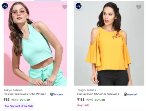 Image of Tokyo Talkies Clothing and Accessories at minimum 66% Discount