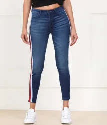 Tokyo Talkies  Women Super Skinny Mid Rise Blue Jeans