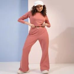 Tokyo Talkies Rust Twisted Crop Top & Trouser Co-Ord Set