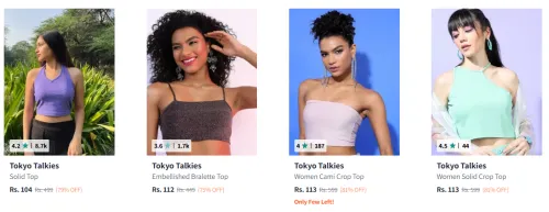 Image of Tokyo Talkies Women Charming Solid Top Starting @ ₹104