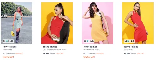 Image of Tokyo Talkies Women Clothing Dresses Starting @ ₹119