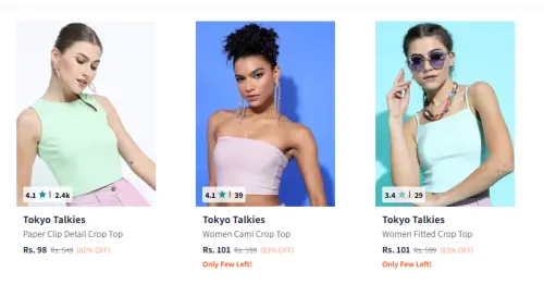 Image of Tokyo Talkies Women Crop top Starting At ₹98