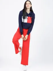 Tokyo Talkies Women Colourblocked Hooded Sweatshirt