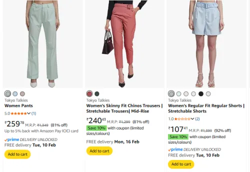 Image of Tokyo Talkies Women's Clothing | UP TO 90% OFF