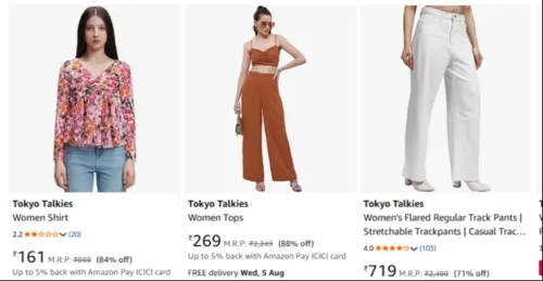 Image of Tokyo Talkies Women's Clothing Upto 90% OFF
