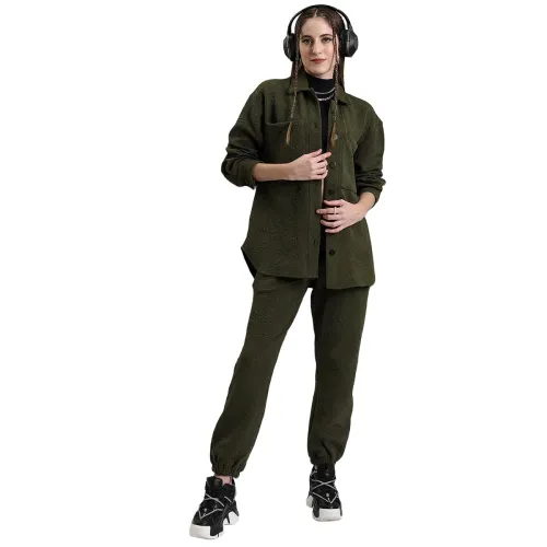 Image of Tokyo Talkies Women's Self Design Shirt Collar Co-Ord Set
