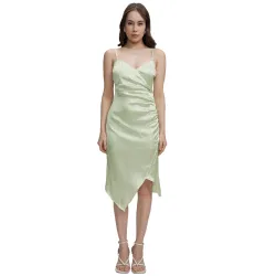 Tokyo Talkies Womens Elegant Shoulder Strap Ruched Sheath Dress | Flattering Short Silhouette for a Chic Look