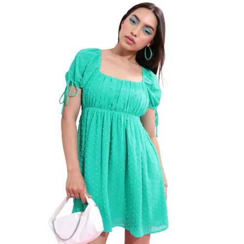 Image of Tokyo Talkies Women's Self Design Fit Flare Short Dress