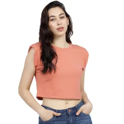 Tokyo Talkies Womens Sleeveless Round Neck Solid Tops