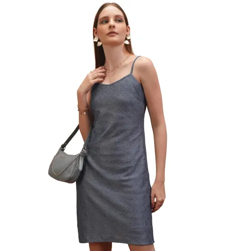 Image of Tokyo Talkies Women's Sleeveless Self-Design Dress