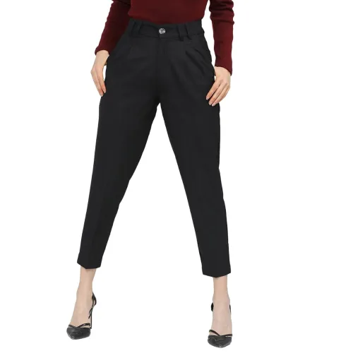 Image of Tokyo Talkies Women's Tapered Fit Regular Trousers