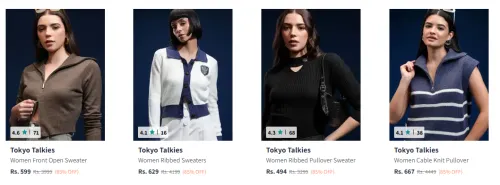 Image of Tokyo Talkies Women Sweater Starting at ₹494