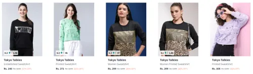 Image of Tokyo Talkies Women Sweatshirt Starting at ₹240