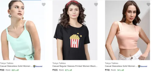 Image of Tokyo Talkies Women Tops Starting @ ₹99