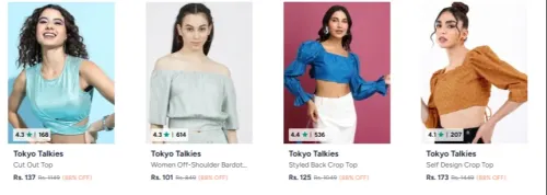 Image of Tokyo Talkies Women tops Up to 88% Discount 