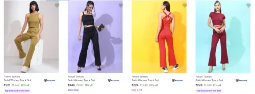 Image of Tokyo Talkies Women Track Suit Starting @ ₹228