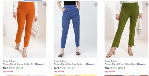 Image of Tokyo Talkies Women Trousers Starting @ ₹183