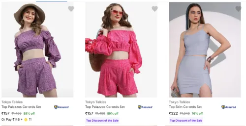 Image of Tokyo Talkies Women's Co Ords Sets upto 89% off | Starting @ ₹157