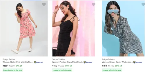 Image of Tokyo Talkies Women's Dresses Upto 90% Discount